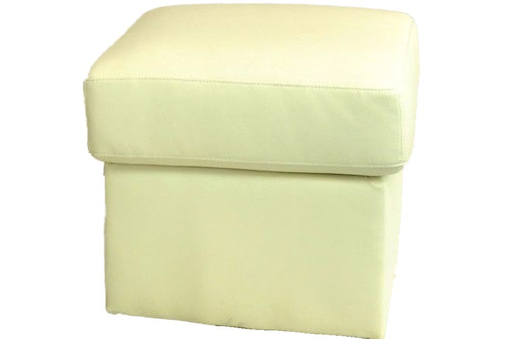 Kenton Cream Leather Footstool
