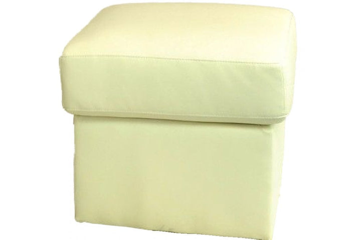 Kenton Cream Leather Footstool