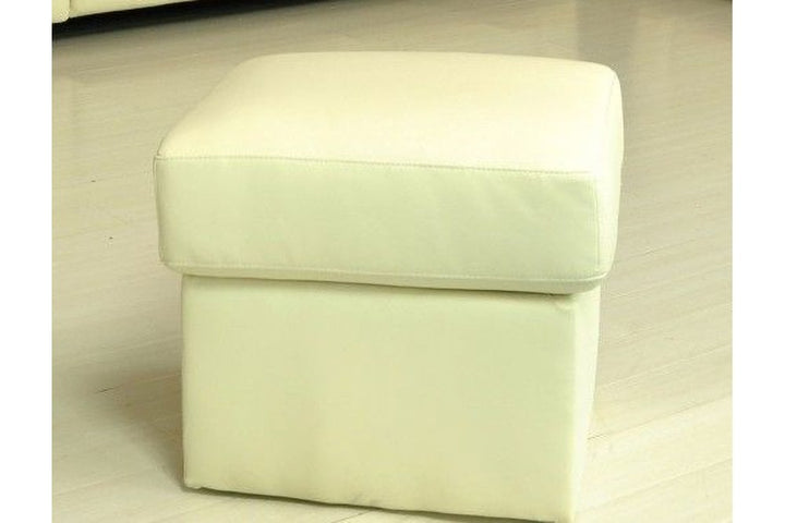 Kenton Cream Leather Footstool