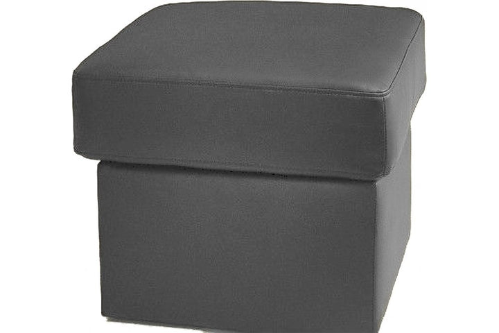 Kenton Grey Leather Foostool