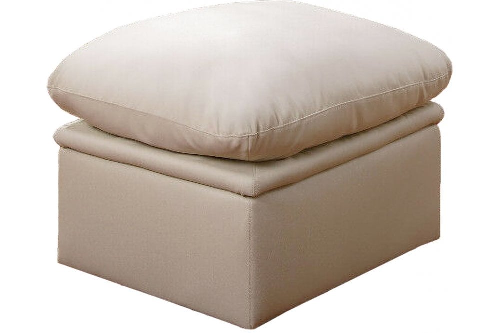Verona Cream Leather Footstool