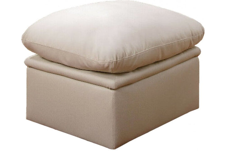 Verona Cream Leather Footstool