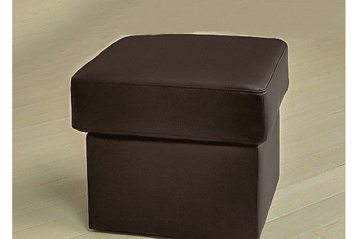 Kenton Brown Leather Footstool