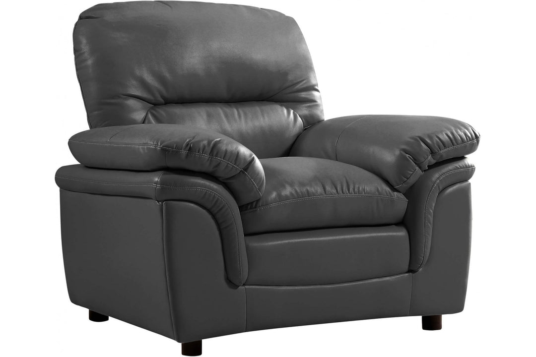 Verona Grey Leather Armchair