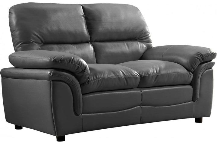 Verona Grey Leather 2 Seater Sofa