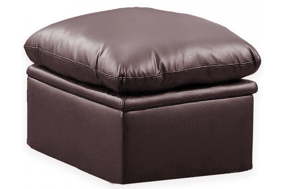 Verona Brown Leather Footstool