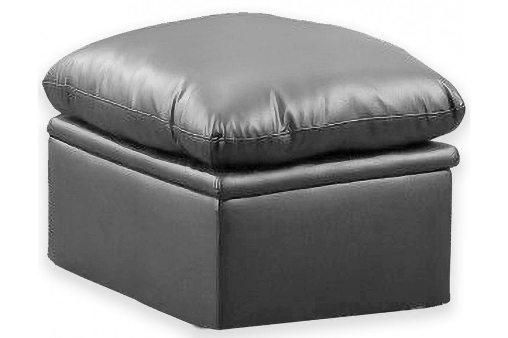 Verona Grey Leather Footstool