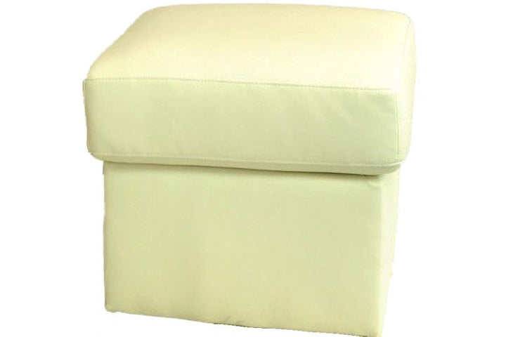Kenton Cream Leather Footstool