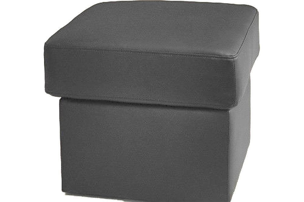 Kenton Grey Leather Foostool