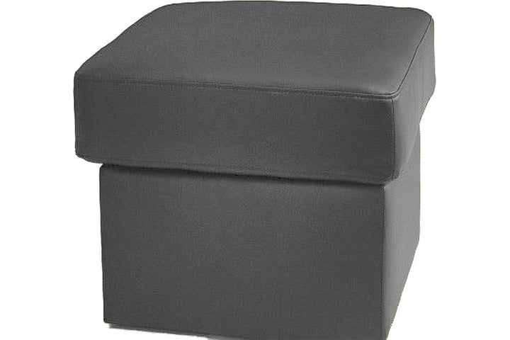 Kenton Grey Leather Foostool