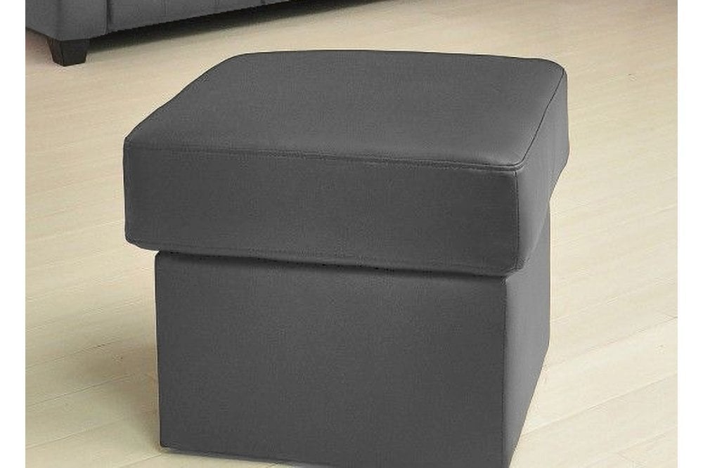 Kenton Grey Leather Foostool