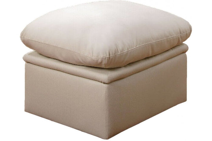 Verona Cream Leather Footstool