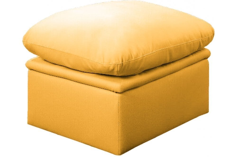 Verona Mustard Leather Footstool