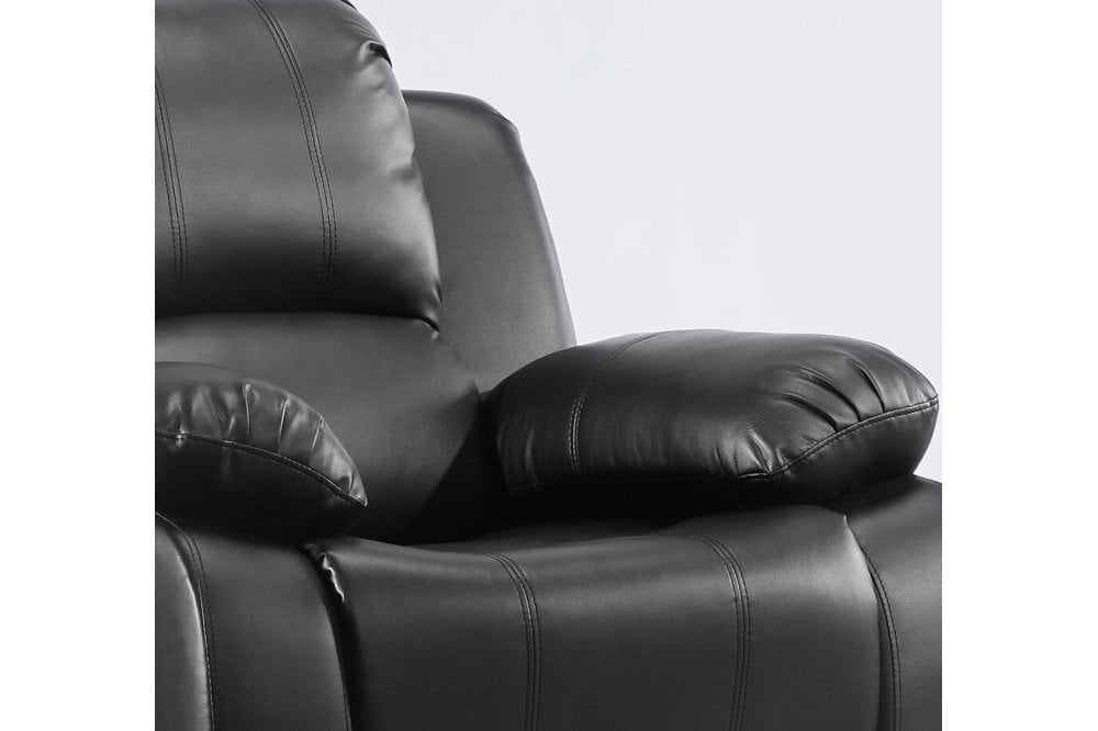 Sevile Black Leather Electric Recliner 3 Seater Sofa