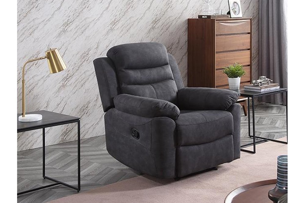 Ledbury Grey Fabric Manual Recliner Armchair