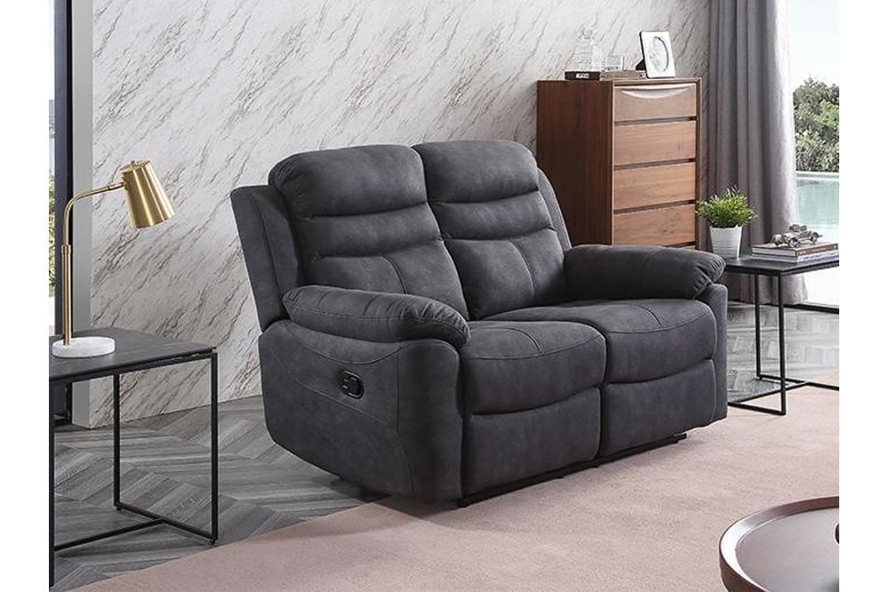 Ledbury Grey Fabric Manual Recliner 2 Seater Sofa