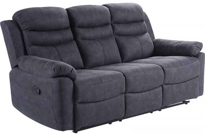 Ledbury Grey Fabric Manual  Recliner 3 Seater Sofa