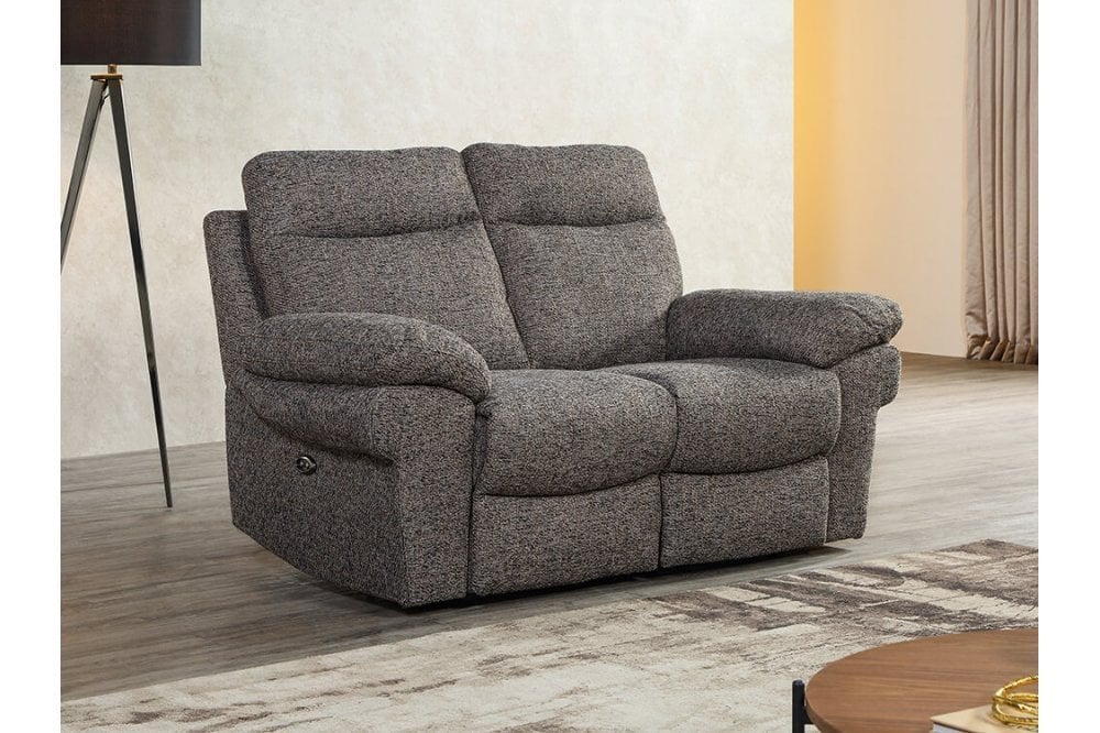 Tanya Brown Fabric Electric Recliner 2 Seater Sofa