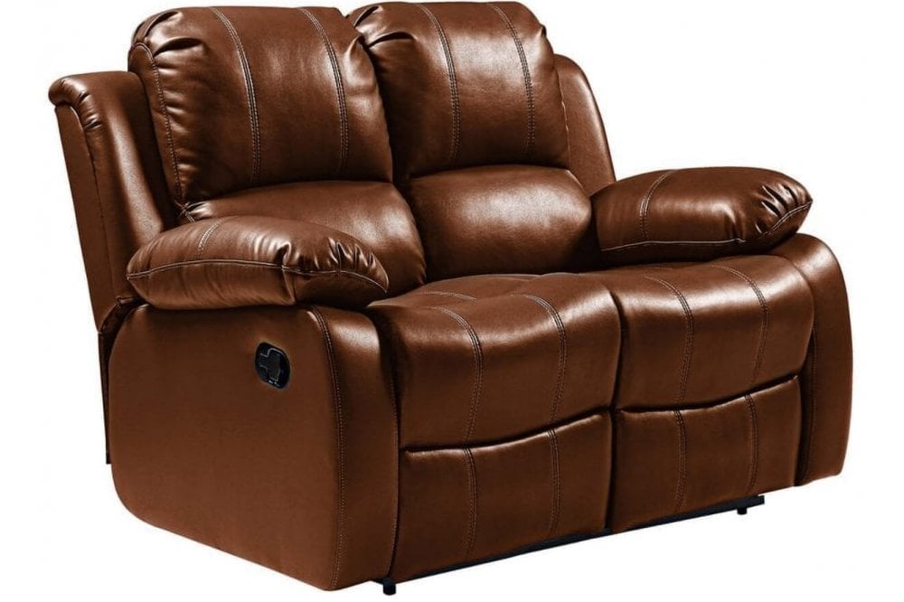 Sevile Tan Leather 2 Seater Recliner Sofa