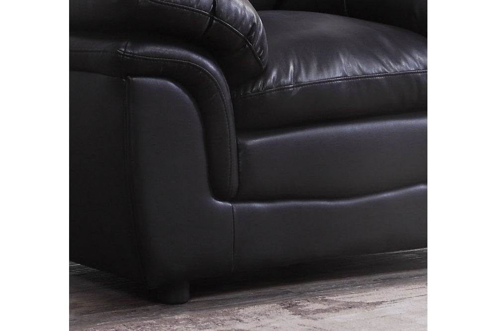 Verona Black Leather Armchair
