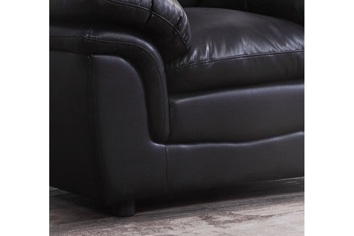 Verona Black Leather Armchair