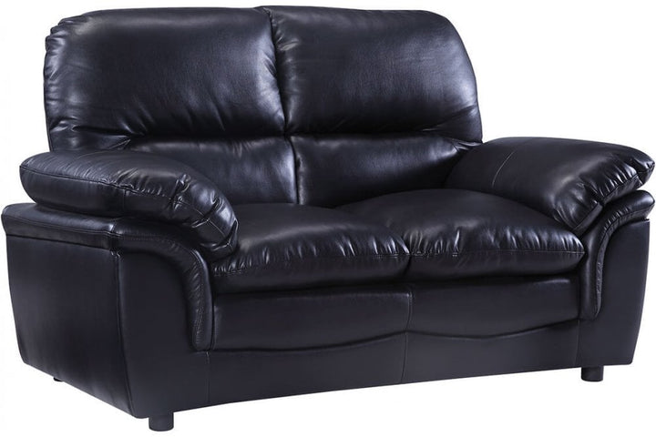 Verona Black Leather 2 Seater Sofa