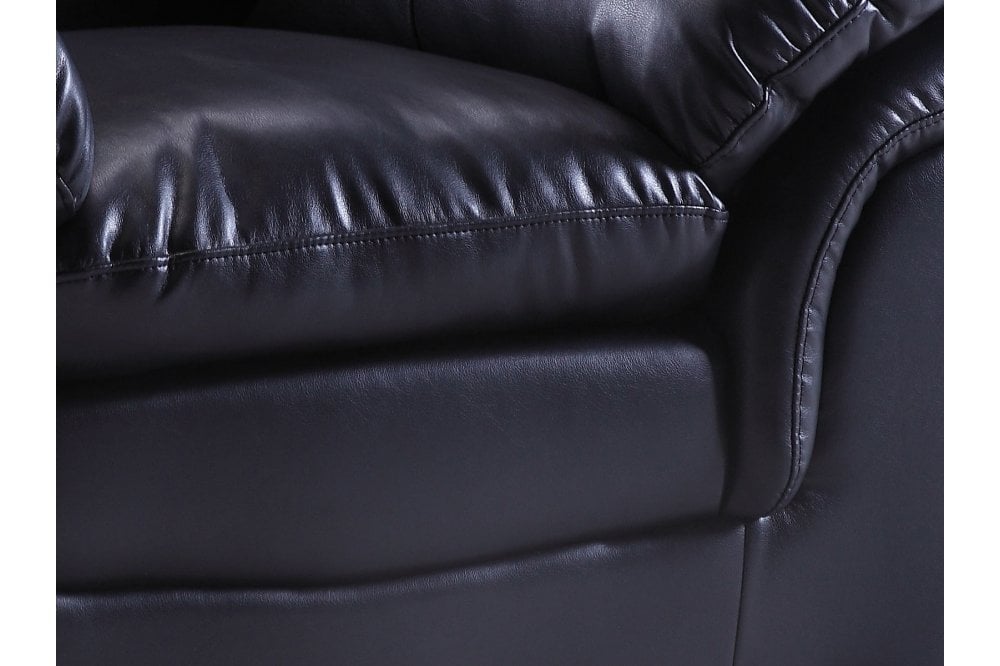 Verona Black Leather 2 Seater Sofa