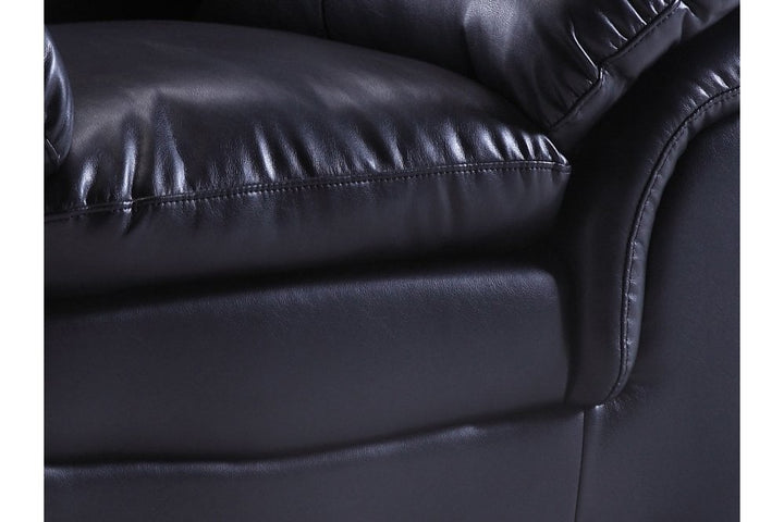 Verona Black Leather 3 Seater Sofa