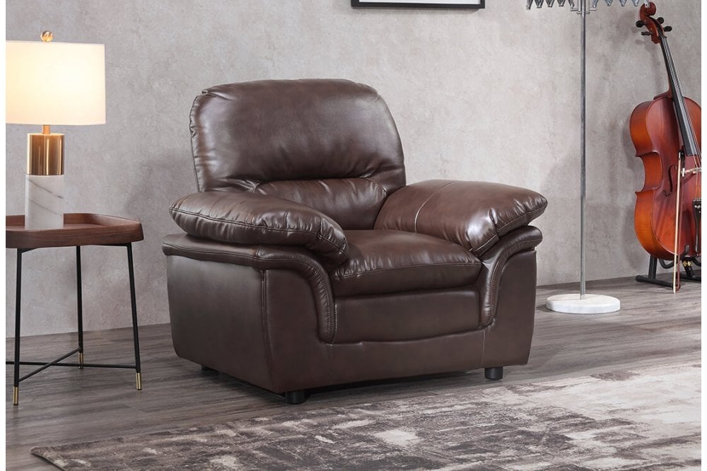 Verona Brown Leather Armchair