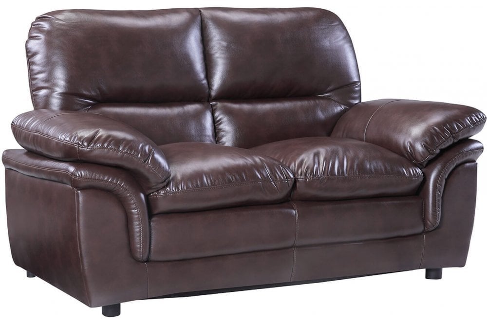 Verona Brown Leather 2 Seater Sofa
