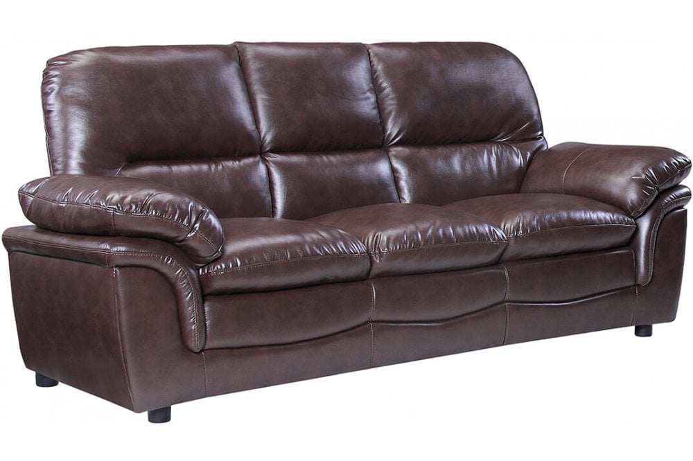 Verona Brown Leather 3 Seater Sofa