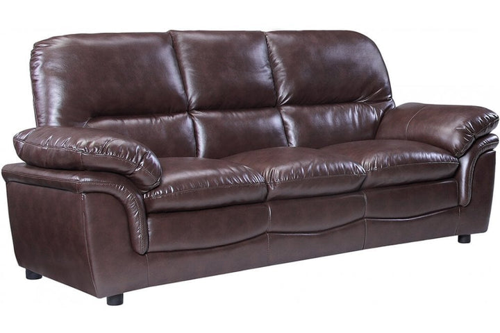 Verona Brown Leather 3 Seater Sofa
