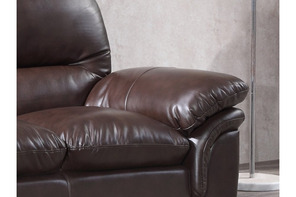 Verona Brown Leather 3 Seater Sofa