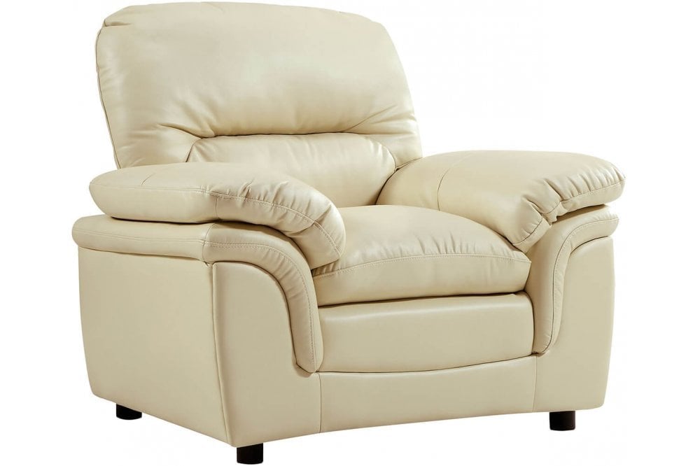 Verona Cream Leather Armchair