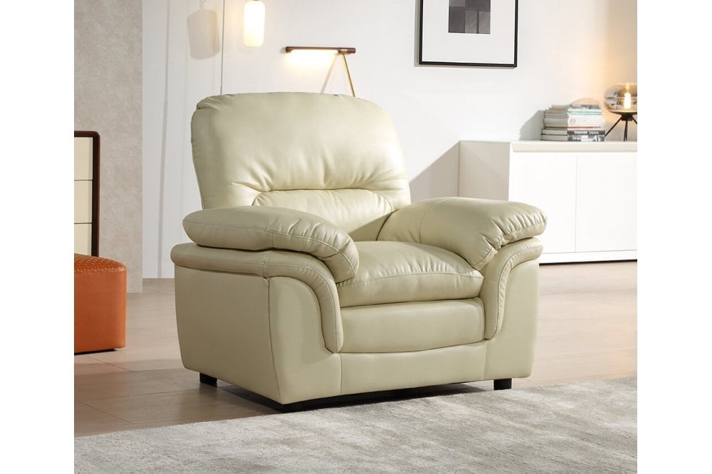 Verona Cream Leather Armchair