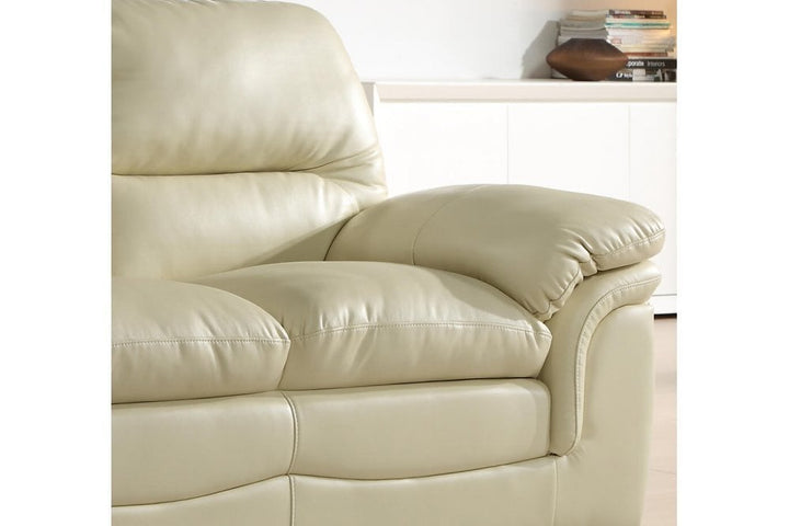 Verona Cream Leather 2 Seater Sofa