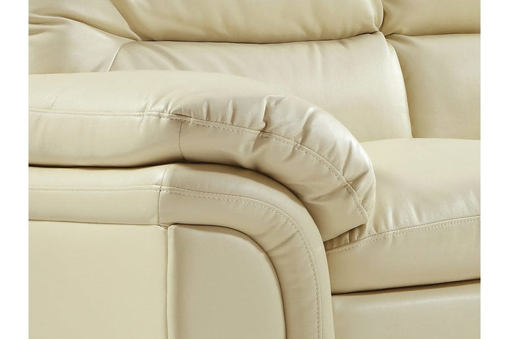 Verona Cream Leather 3 Seater Sofa