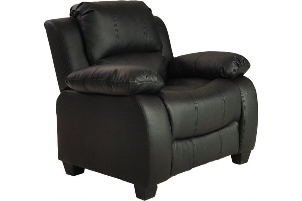 Kenton Black Leather Armchair