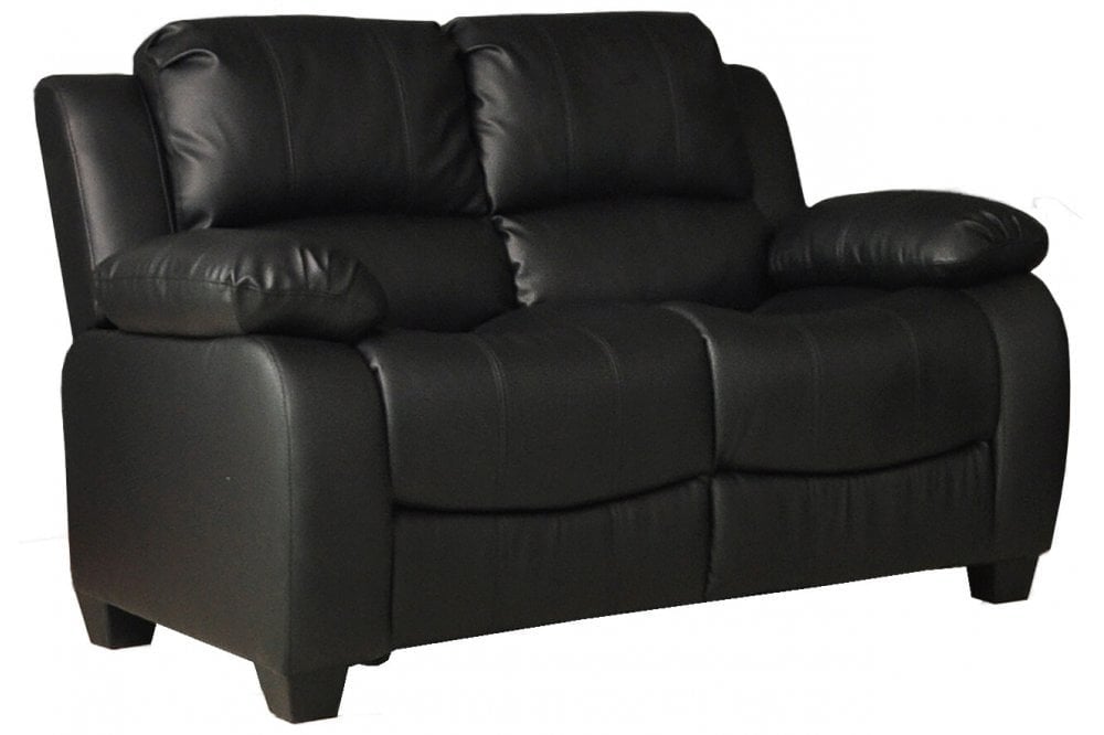 Kenton Black Leather 2 Seater Sofa