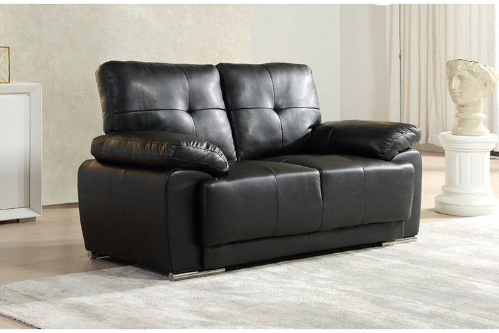 Sienna Black Leather 2 Seater Sofa Sofa