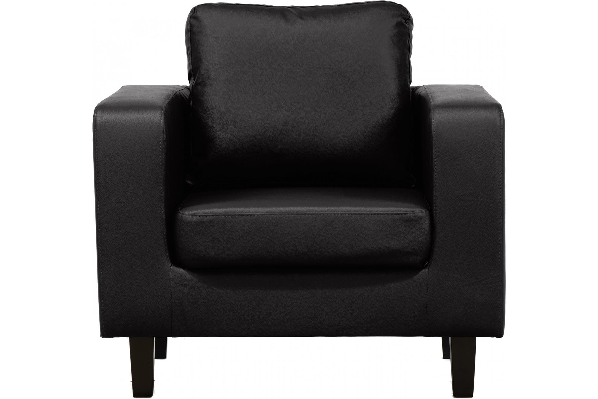 Box Black Leather Armchair