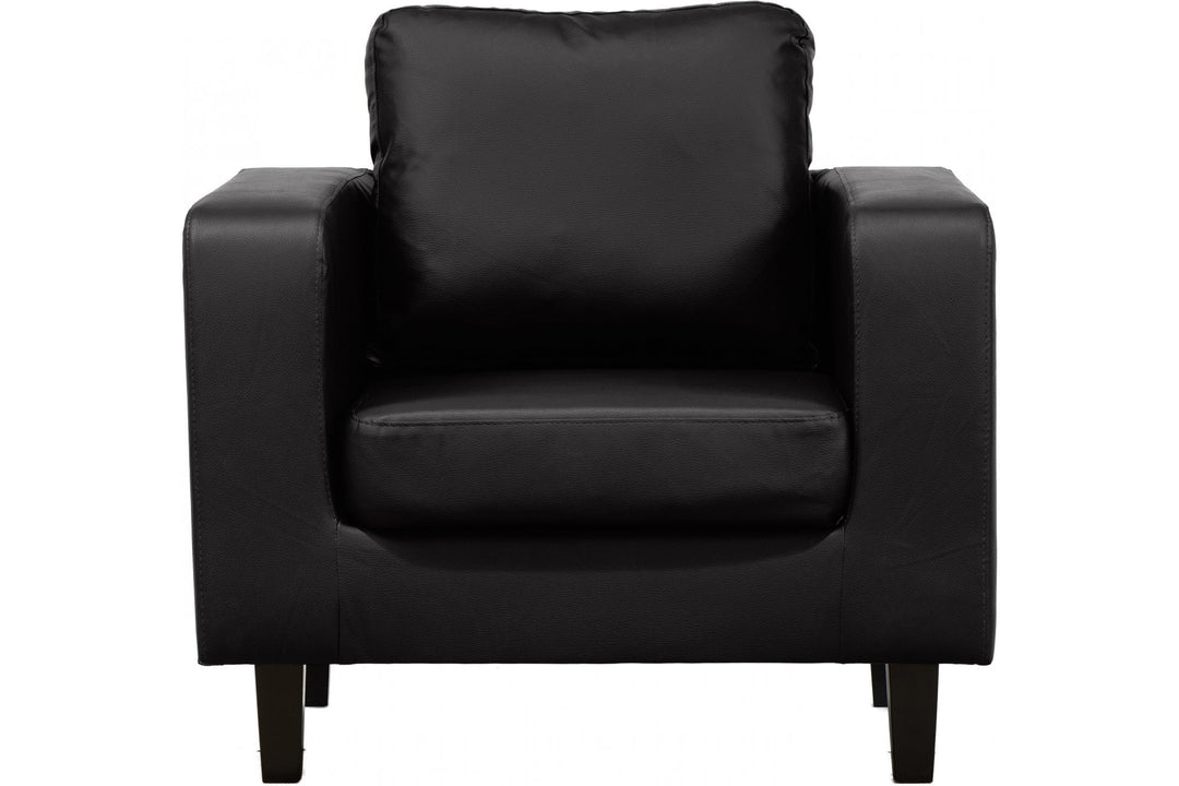 Box Black Leather Armchair