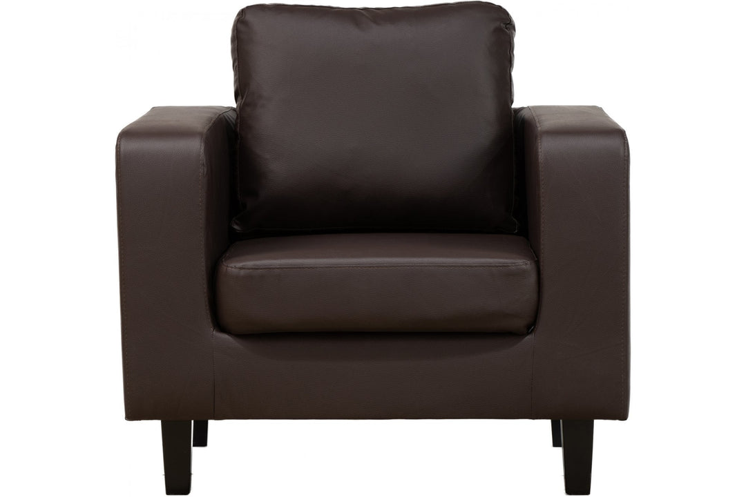 Box Brown Leather Armchair