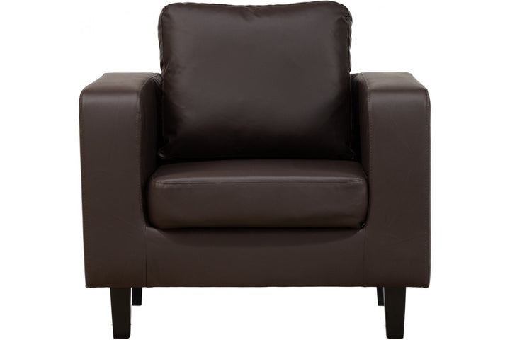 Box Brown Leather Armchair