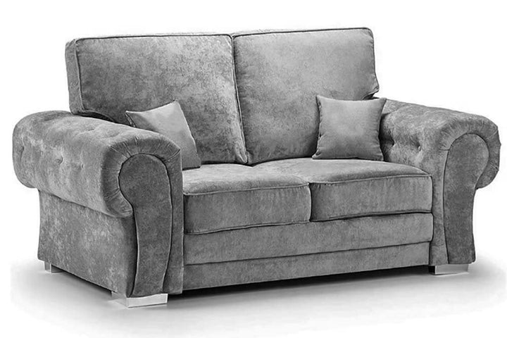 Verona High Back Grey Fabric 2 Seater Sofa