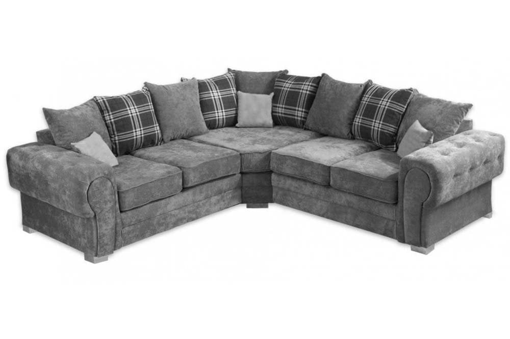 Verona Scatter Grey Fabric Corner Sofa