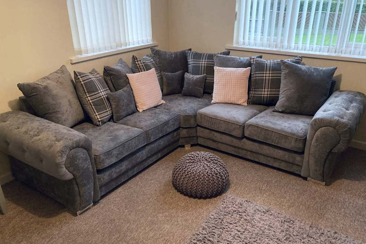 Verona Scatter Grey Fabric Corner Sofa