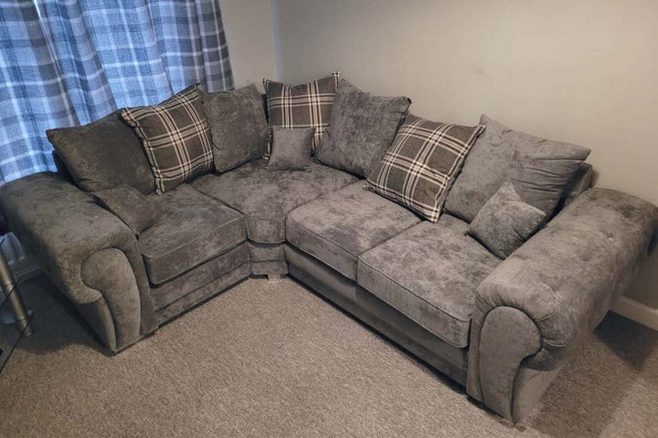 Verona Scatter Grey Fabric Left Corner Sofa