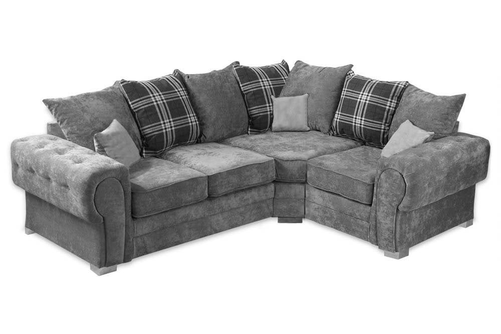 Verona Scatter Grey Fabric Right Corner Sofa