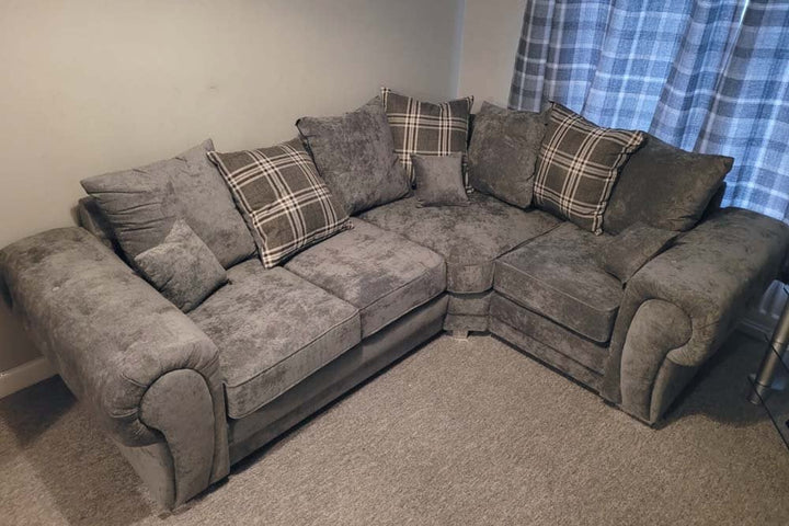 Verona Scatter Grey Fabric Right Corner Sofa